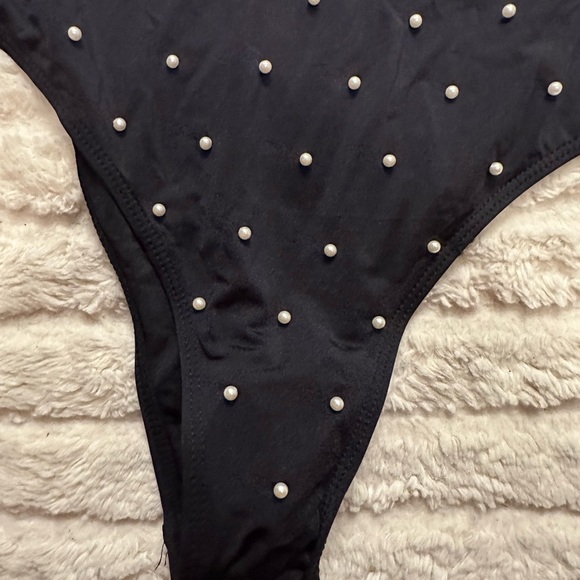 bebe Black Beaded Swimsuit - Picture 4 of 11
